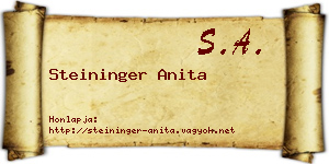 Steininger Anita névjegykártya